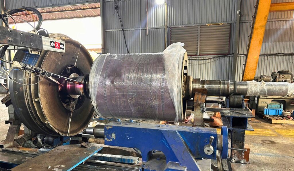 Images of Generator Rotor Repair by Laser Cladding - Laser Cladding